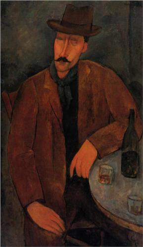 Каземир Малевич :: Мужчина со стаканом вина (1918)
