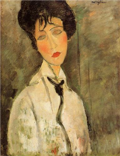 Каземир Малевич :: Портрет женщины в черном галстуке (1917)